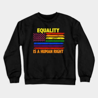 Equality Is A Human Right LGBT Rainbow Flag Crewneck Sweatshirt